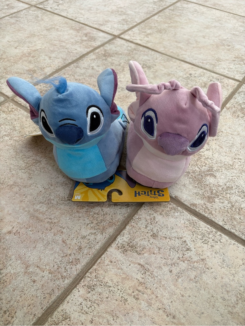 Disney Stitch Plush Slipper Set - Blue and Pink